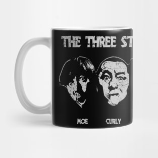 They are the amazing Three Stooges. Moe, Curly and Larry. Mug